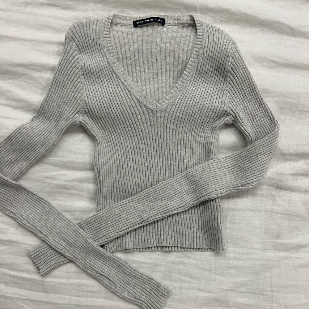 Brandy Melville Grey Knit top